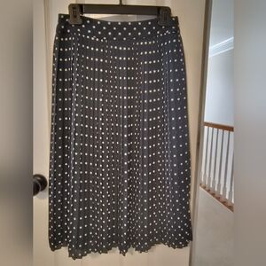 J Crew Blue Polka-dot Pleated Skirt size 2